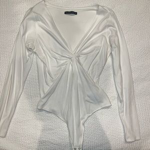 Abercrombie white twist front bodysuit